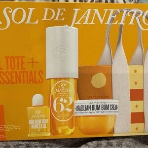 New Sealed Sol de Janeiro Sol Tote + Body Essentials Set Limited Edition W Tote